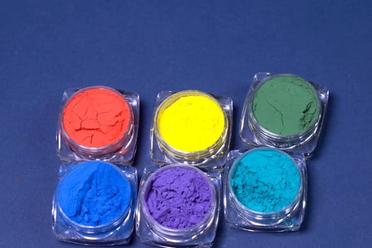Multicolored powder paints. Paints in the form of powder included.