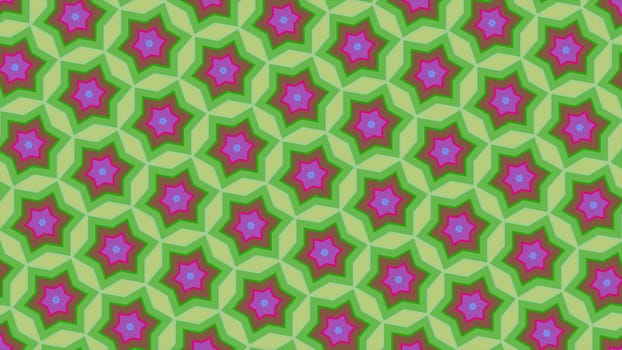 Abstract background of colorful hexagon and different surrounding rings. Abstract hexagon background.
