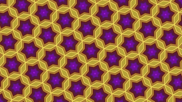 Abstract background of colorful hexagon and different surrounding rings. Abstract hexagon background.