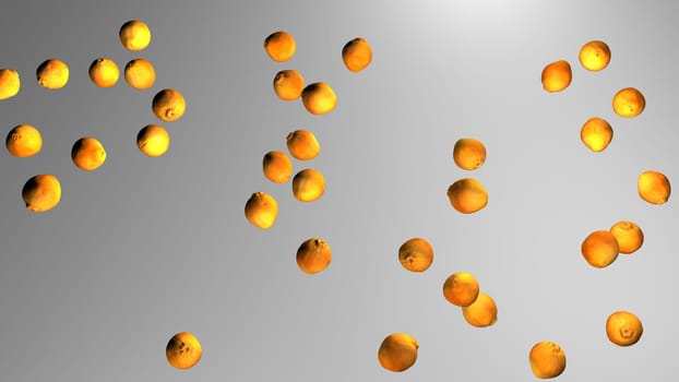 Closeup view of fresh oranges isolated on white background. Background for sale, pile of orange in market for texture
