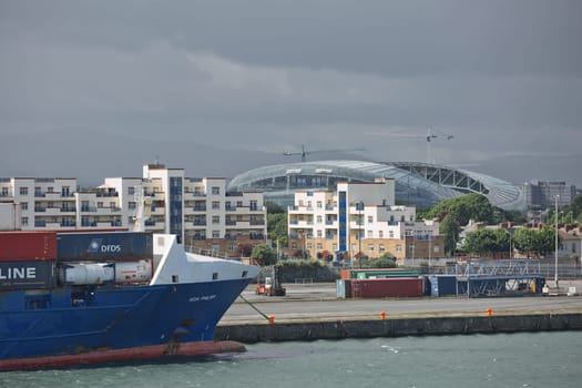 Dublin, Ireland - June 6, 2017: Port and The Aviva Stadium sports stadium located at Lansdowne Road, Dublin Ireland