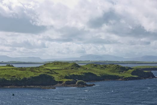 Beautiful landscape and rock formations along the irish coastline near Killybegs, County Donegal in Ireland.