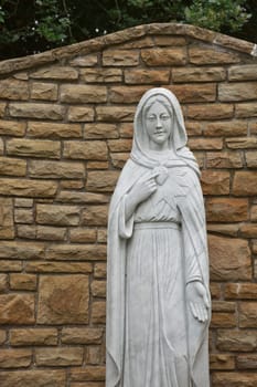 Saint Virgin Mary statue and place to pray near town of Killybegs in Ireland.