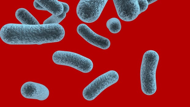 3D illustration of a bacteria. Closeup of a bacterial structure against clear background with copy space for text