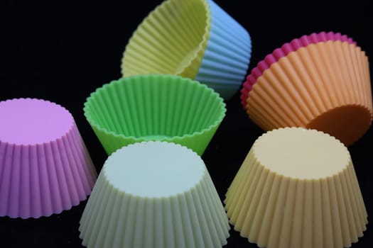 beautiful colored silicone molds to make delicious muffins with great flavor