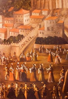 Moriscos embarking at Denia port, 1612. Detail. By Vicent Mestre. Bancaja Collection