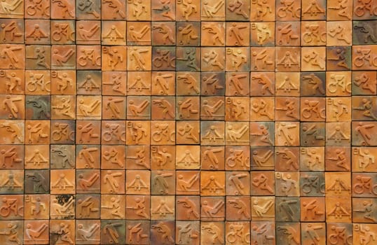 The background is the texture of the tile. The pattern and texture of the tile is construction.