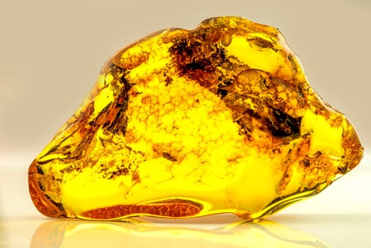 Amber stone in a closeup.