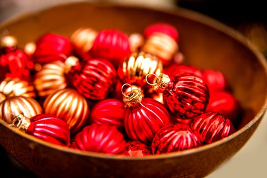 Christmas balls at a christmas market