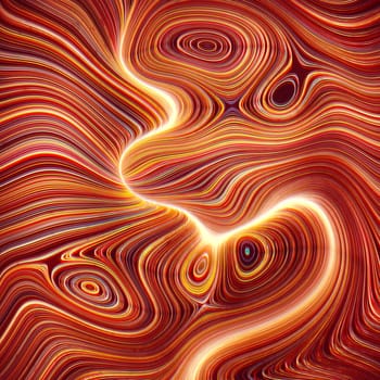 3D illustration, colorful abstract background. Image with organic forms in colored lines flowing like liquid.