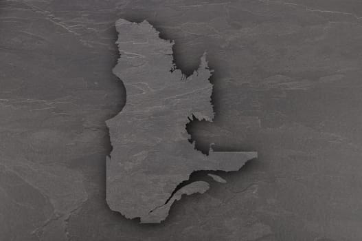 Map of Quebec on dark slate