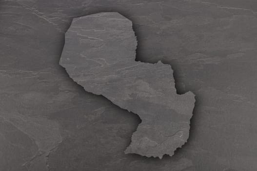 Map of Paraguay on dark slate