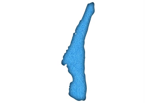 Map Lake Starnberg on blue felt