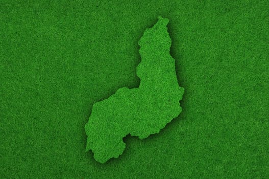 Map of Piaui on green felt