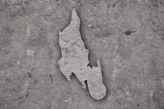 Map of Zanzibar on weathered concrete