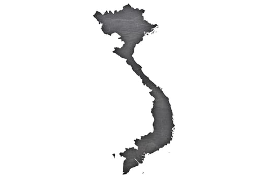 Map of Vietnam on dark slate