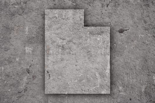 Map of Utah on weathered concrete