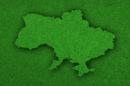 Map of Ukraine on green felt