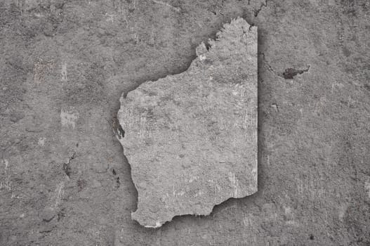 Map of Western Australia on weathered concrete