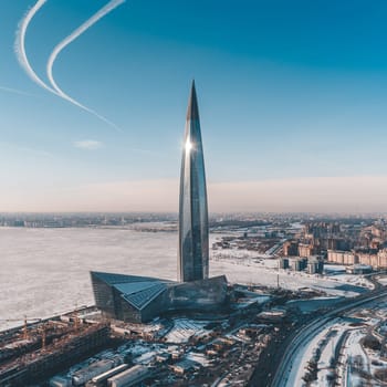 The new skyscraper lakhta center in St. Petersburg. Building a skyscraper.
