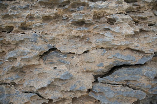 Solution erosion in the limestone can be seen at the Great Canyon Jabel Schams in Oman.