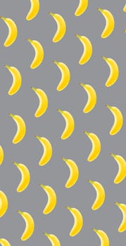 Seamless food pattern. Illuminating colour fruits on ultimate gray background. From above