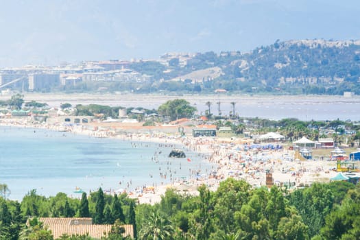 Cagliari Beach in the summer. Poetto's Beach