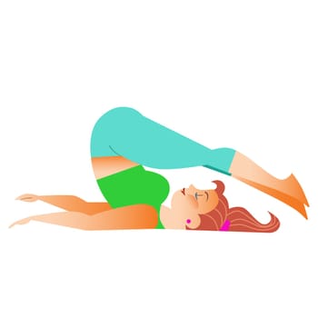 Conventional bit thick woman does yoga. Health care and spiritual