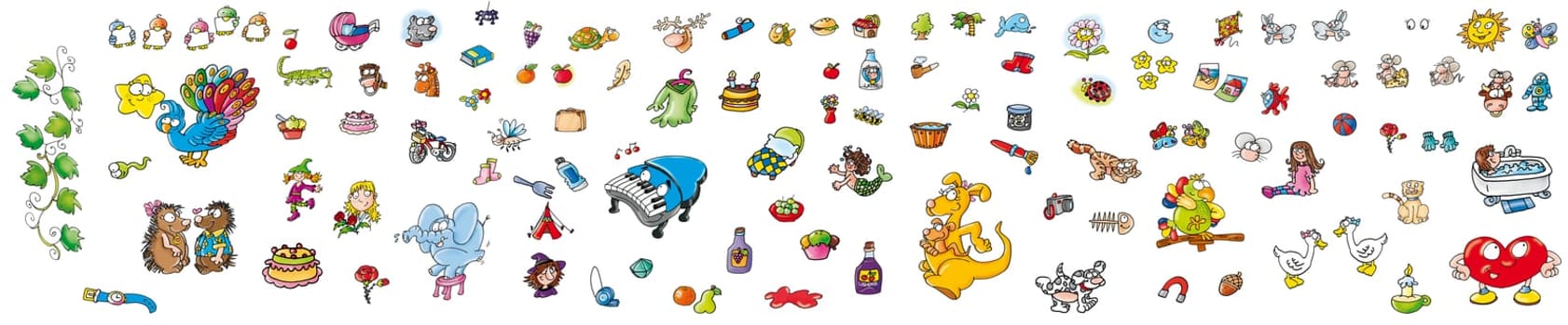 objects things with toys,fruit,animated,numbers and letters,sweets with sweets,children,landscapes,animals,illustrations,kids