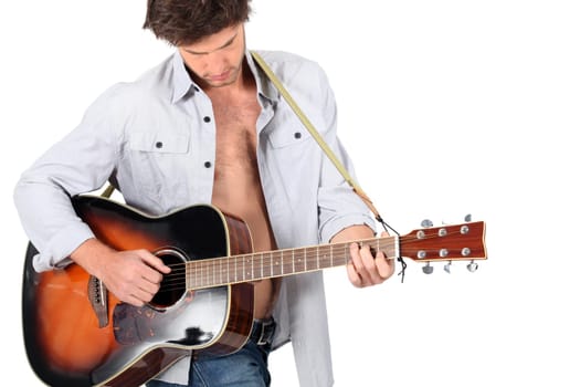 young man playing guitar