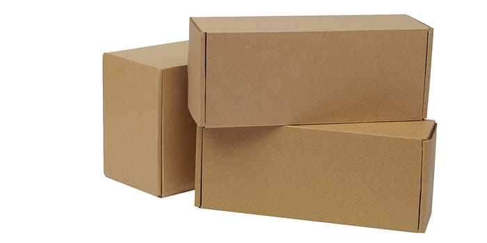 Cardboard boxes for goods on a white background. Different size. Isolated on white background