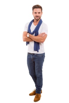 Studio picture of a young and handsome man posing isolated