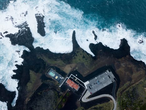 Birdeye view of Ferraria Spa on the island of Sao Miguel in the Azores