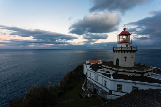 Lighthouse Arnel near Nordeste in Sao Miguel Island, Azores, Portugal