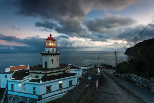 Lighthouse Arnel near Nordeste in Sao Miguel Island, Azores, Portugal