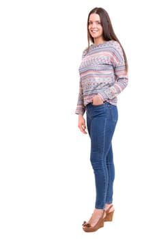 Studio shot of a beautiful young casual woman