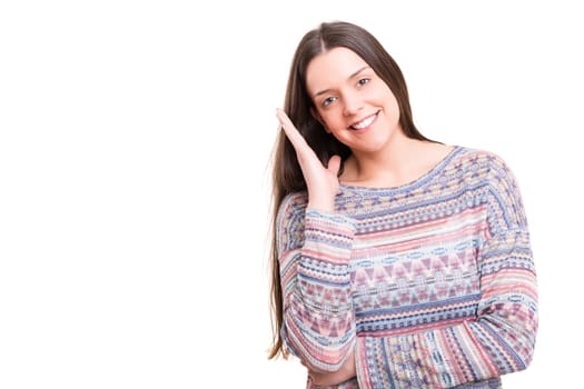 Studio shot of a beautiful young casual woman