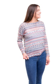 Studio shot of a beautiful young casual woman