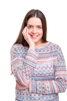 Studio shot of a beautiful young casual woman