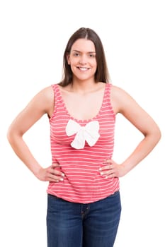 Studio shot of a beautiful young casual woman