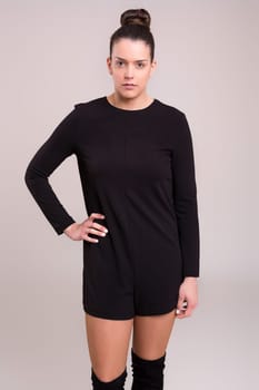 Studio shot of a beautiful young casual woman