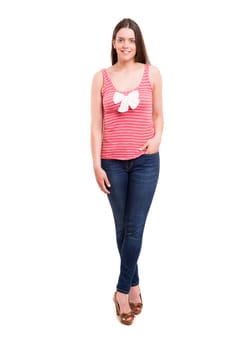 Studio shot of a beautiful young casual woman