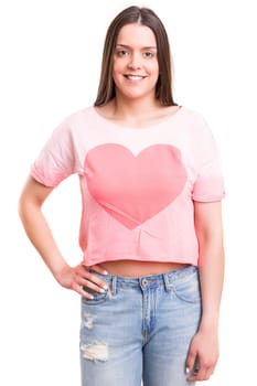 Studio shot of a beautiful young casual woman
