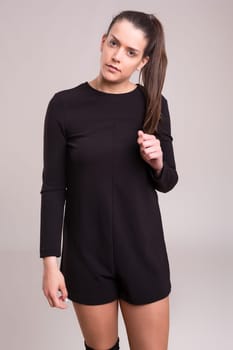 Studio shot of a beautiful young casual woman