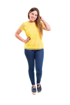 Studio shot of a beautiful young casual woman