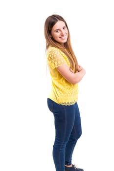 Studio shot of a beautiful young casual woman