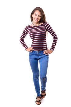 Studio shot of a beautiful young casual woman