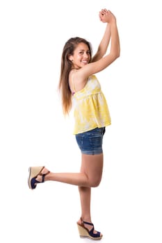 Studio shot of a beautiful young casual woman
