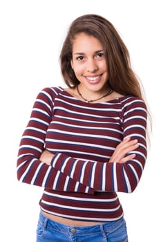 Studio shot of a beautiful young casual woman