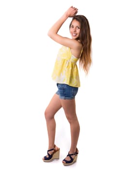 Studio shot of a beautiful young casual woman